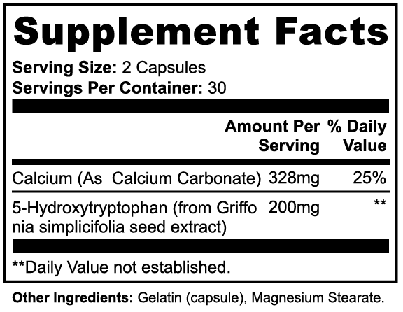 Mood supplement facts panel